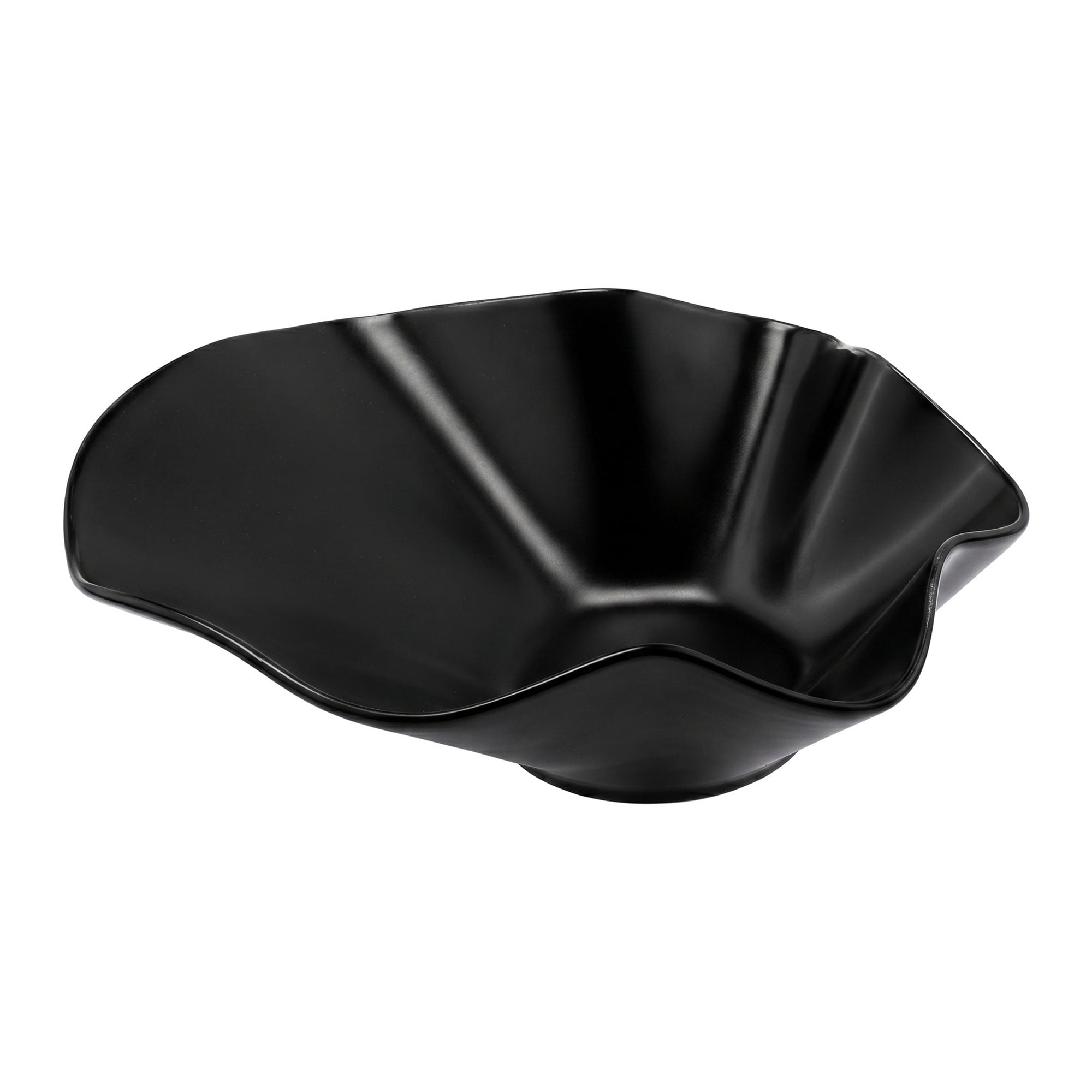 Unique Bargains Ceramic Artistic Underglaze Serving Bowl Black 10.2" x 8.7" x 3.5"