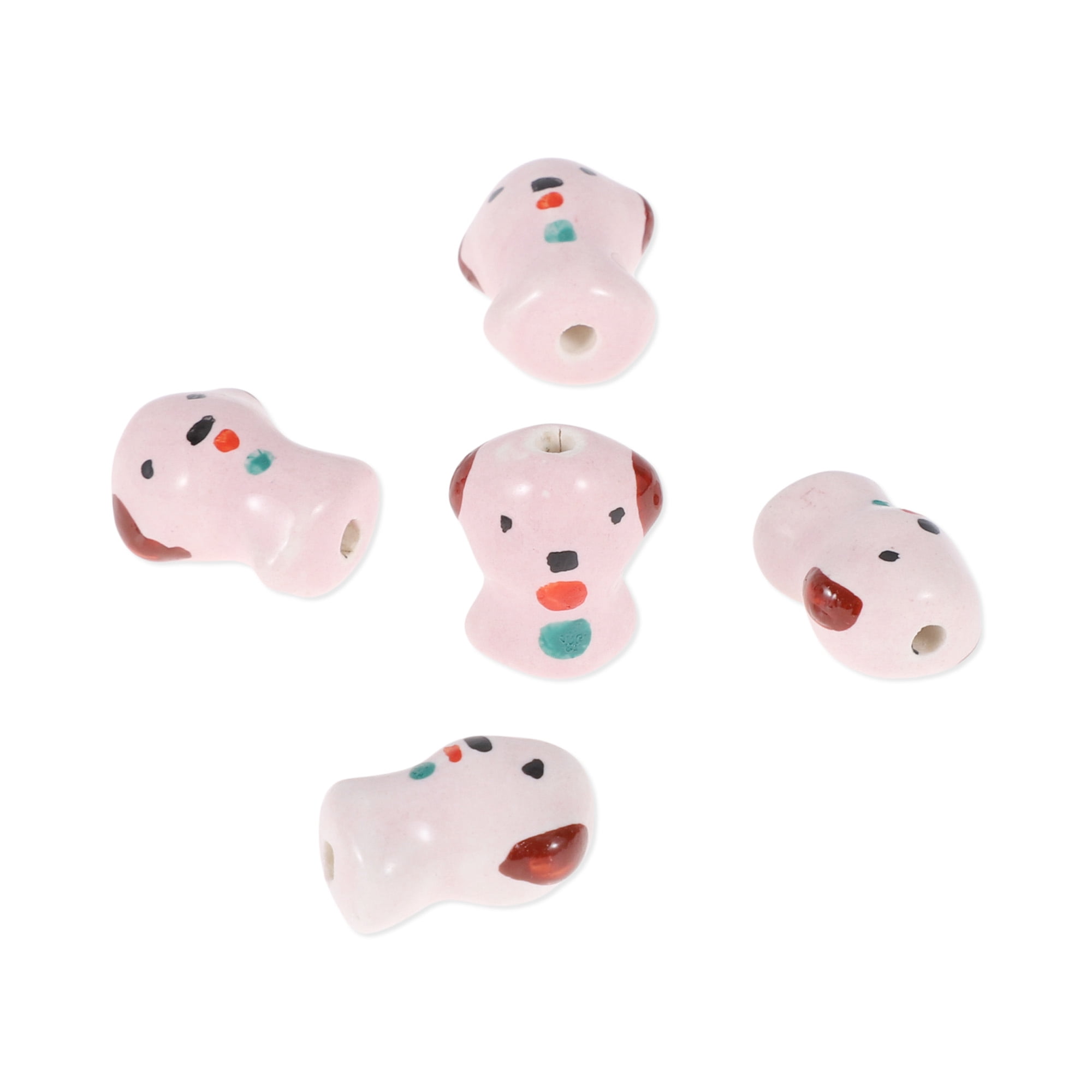 Unique Bargains Versatile Aesthetic Ceramic Beads for Jewelry Making Puppy Shape