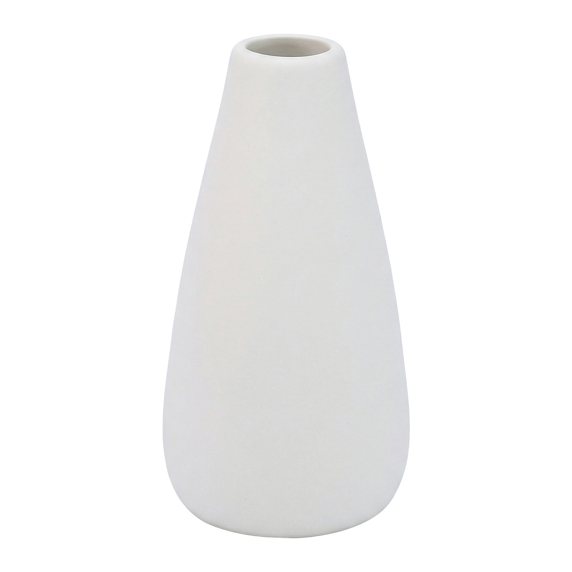 Unique Bargains Ceramic Bud Small Decorative Flower Vase Set White 2.6"L x 2.6"W x 4.9"H