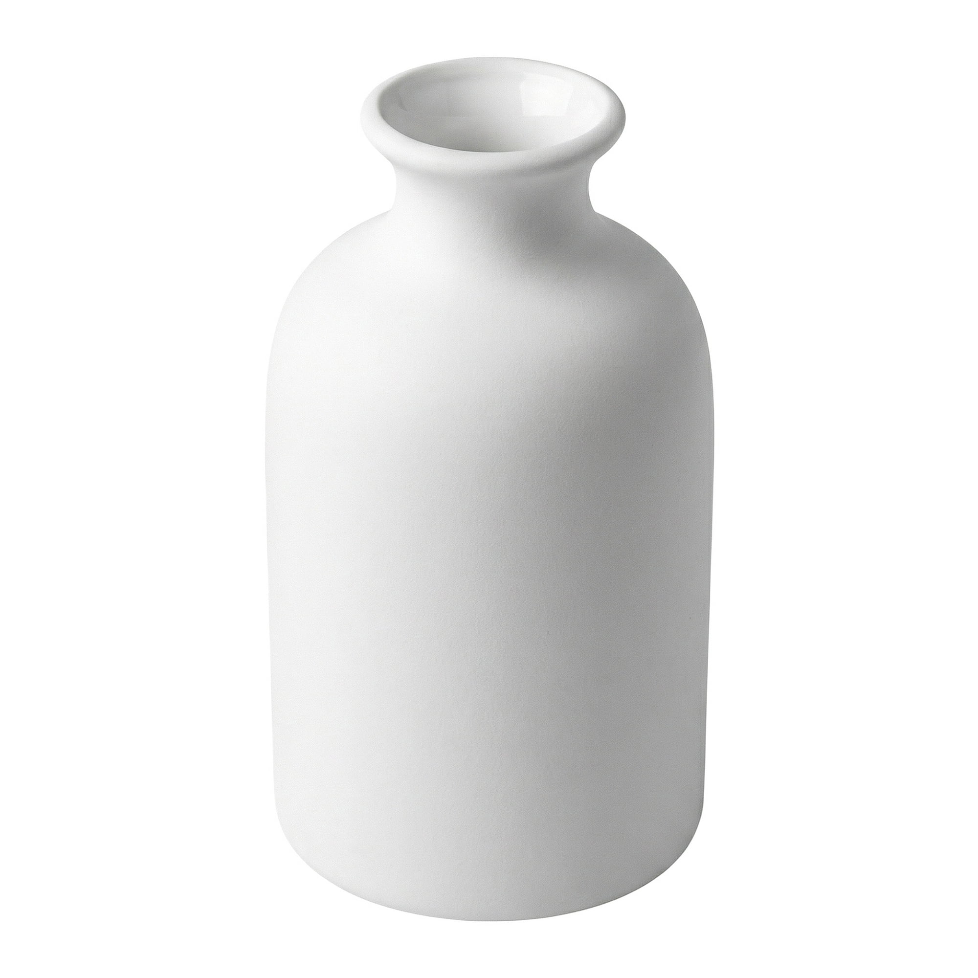 Unique Bargains Ceramic Bud Small Decorative Flower Vase Set White 3.1"L x 3.1"W x 5.6"H