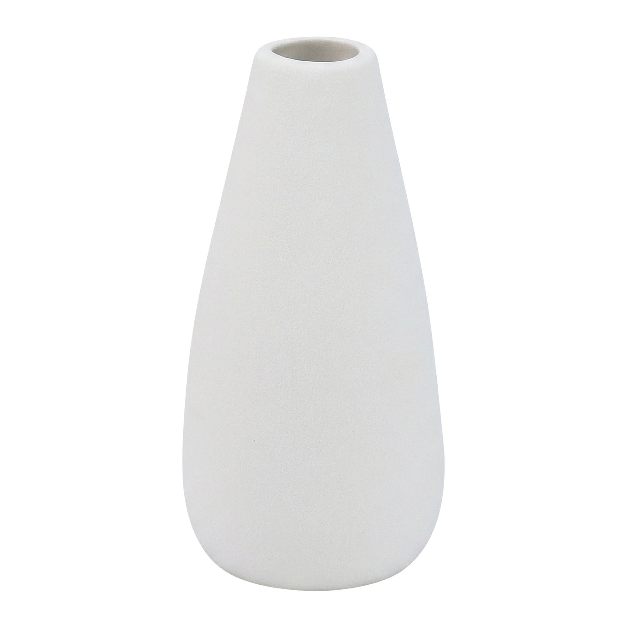 Unique Bargains Ceramic Bud Small Decorative Flower Vase Set White 3"L x 3"W x 5.8"H
