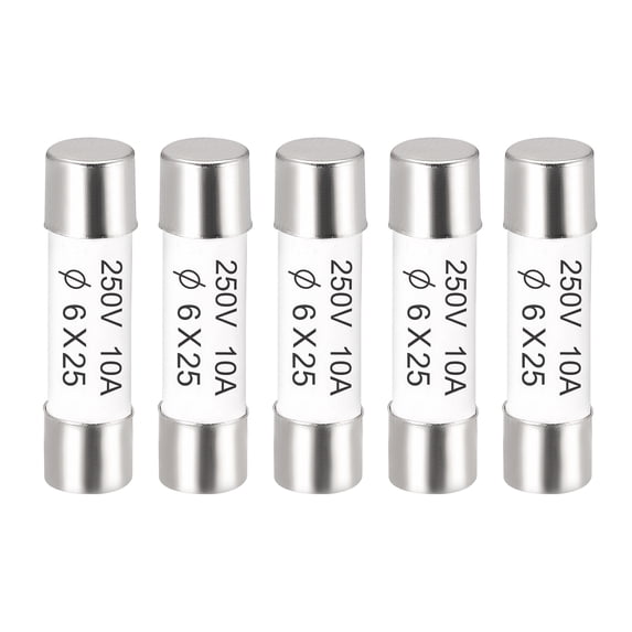 Unique Bargains Ceramic Cartridge Fuses 10A Ceramic Fuses Fast Blow for Amplifier Energy Saving Lamp Ballast 5 Pcs