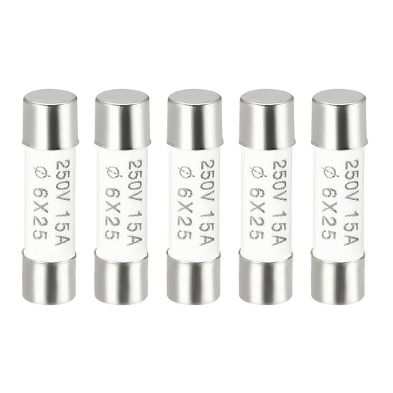 Unique Bargains Ceramic Cartridge Fuses 15A 250V Ceramic Fast Blow for Amplifier Energy Saving Lamp Ballast 5 Pcs