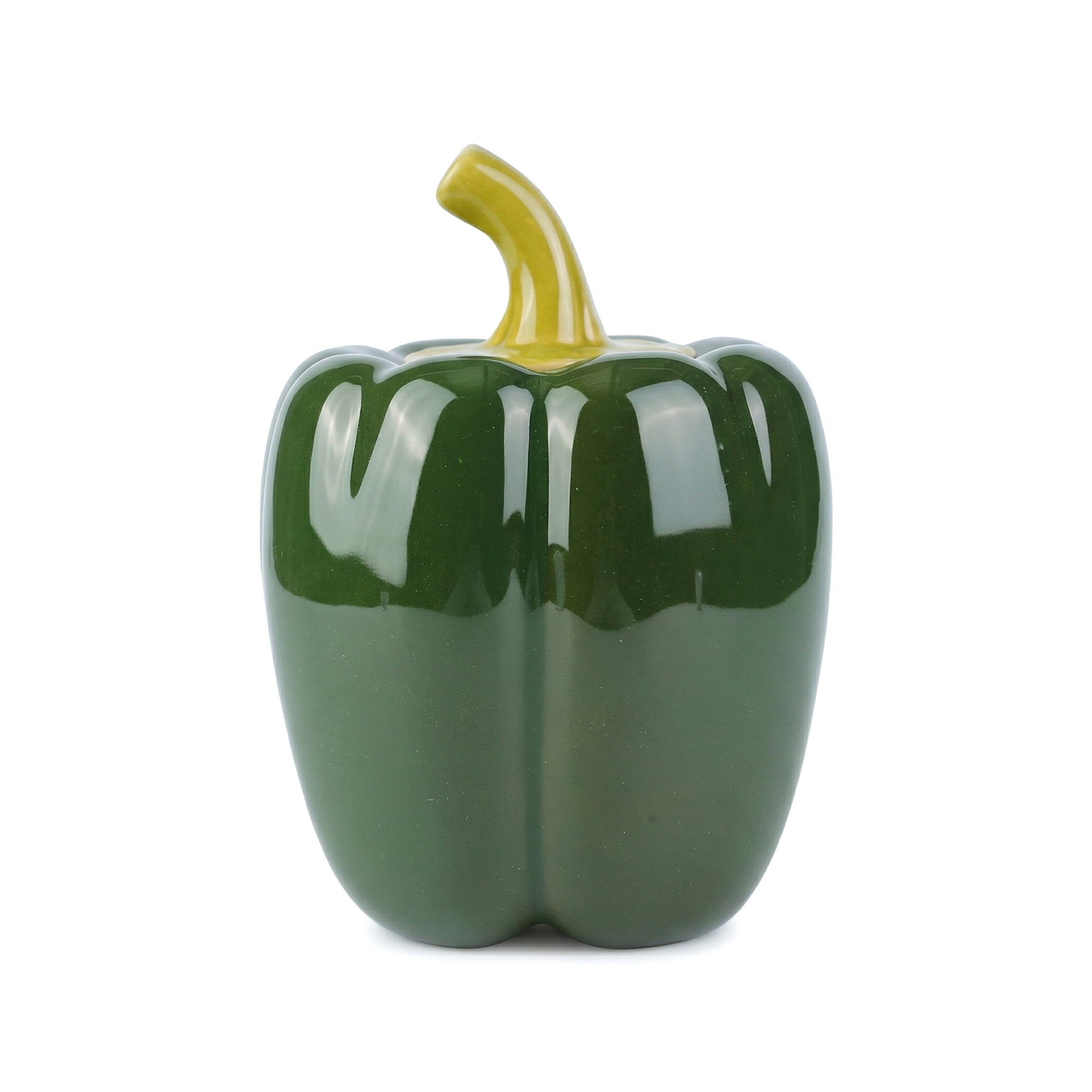 Unique Bargains Ceramic Chili Shaped Jar with Lid Cute Vegetable Jar for Decor Green