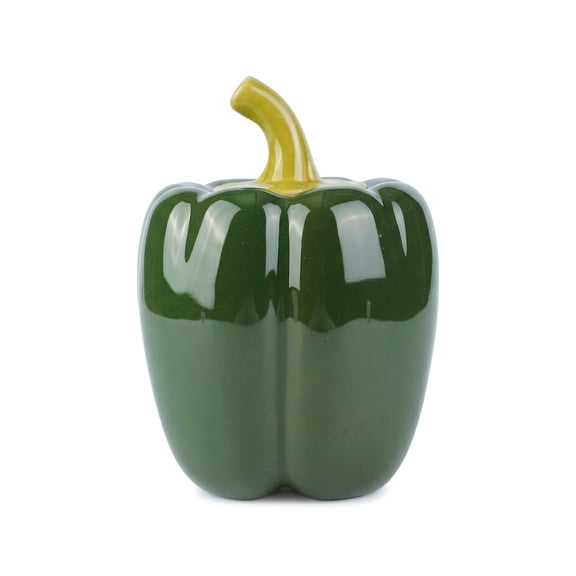Unique Bargains Ceramic Chili Shaped Jar with Lid Cute Vegetable Jar for Decor Green