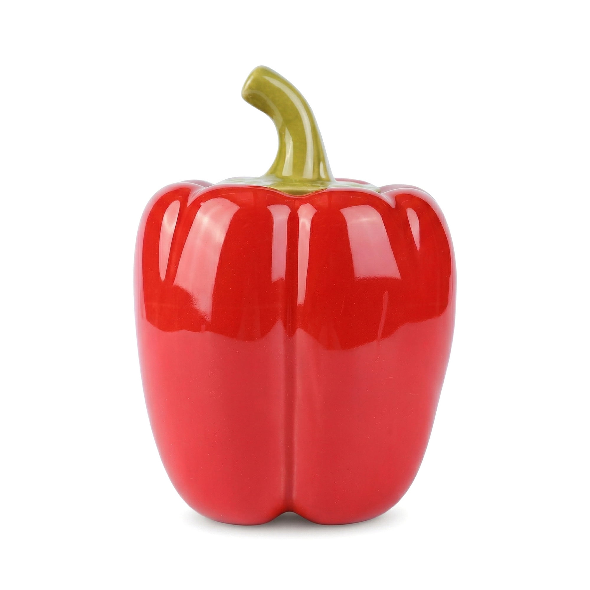 Unique Bargains Ceramic Chili Shaped Jar with Lid Cute Vegetable Jar for Decor Red