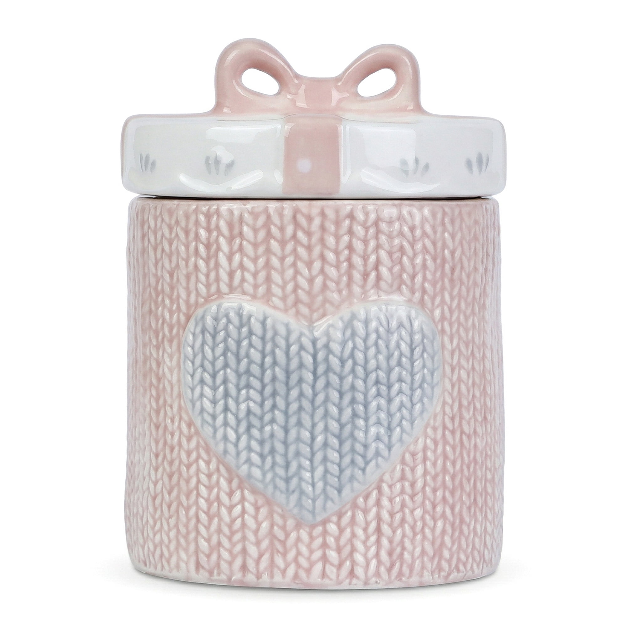 Unique Bargains Ceramic Jar with Airtight Lid 11.8oz Embossed Canister for Kitchen Pink