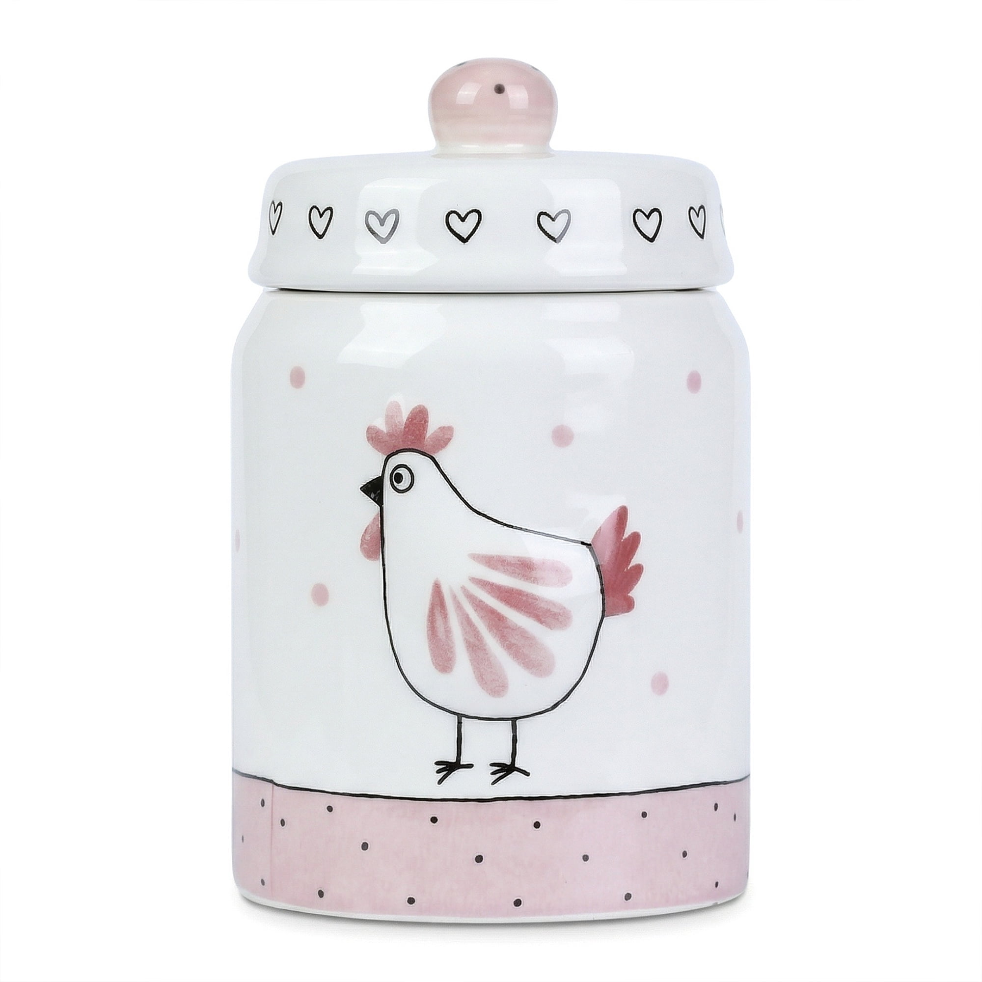 Unique Bargains Ceramic Jar with Airtight Lid 13.5oz/400ml Embossed Canister White