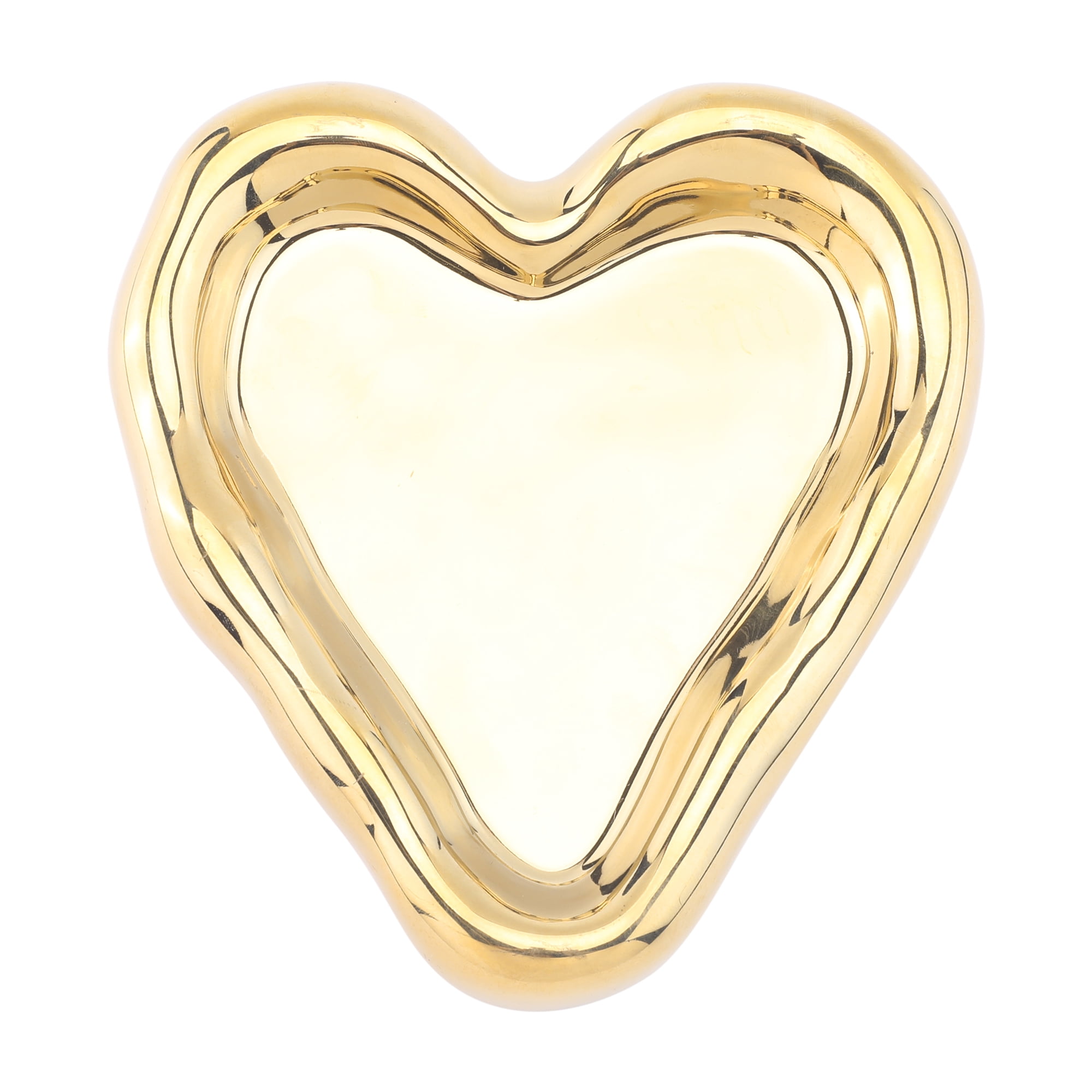 Unique Bargains Ceramic Jewelry Tray Decorative Trinket Dish Organizing Jewelry Boxes Gold