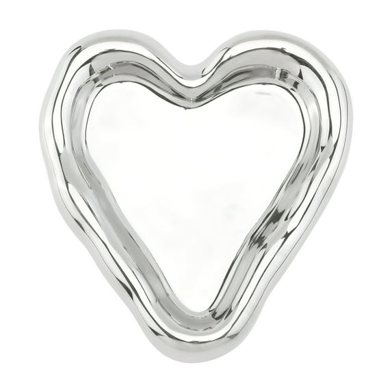 Unique Bargains Ceramic Jewelry Tray Decorative Trinket Dish Organizing Jewelry Box Silver