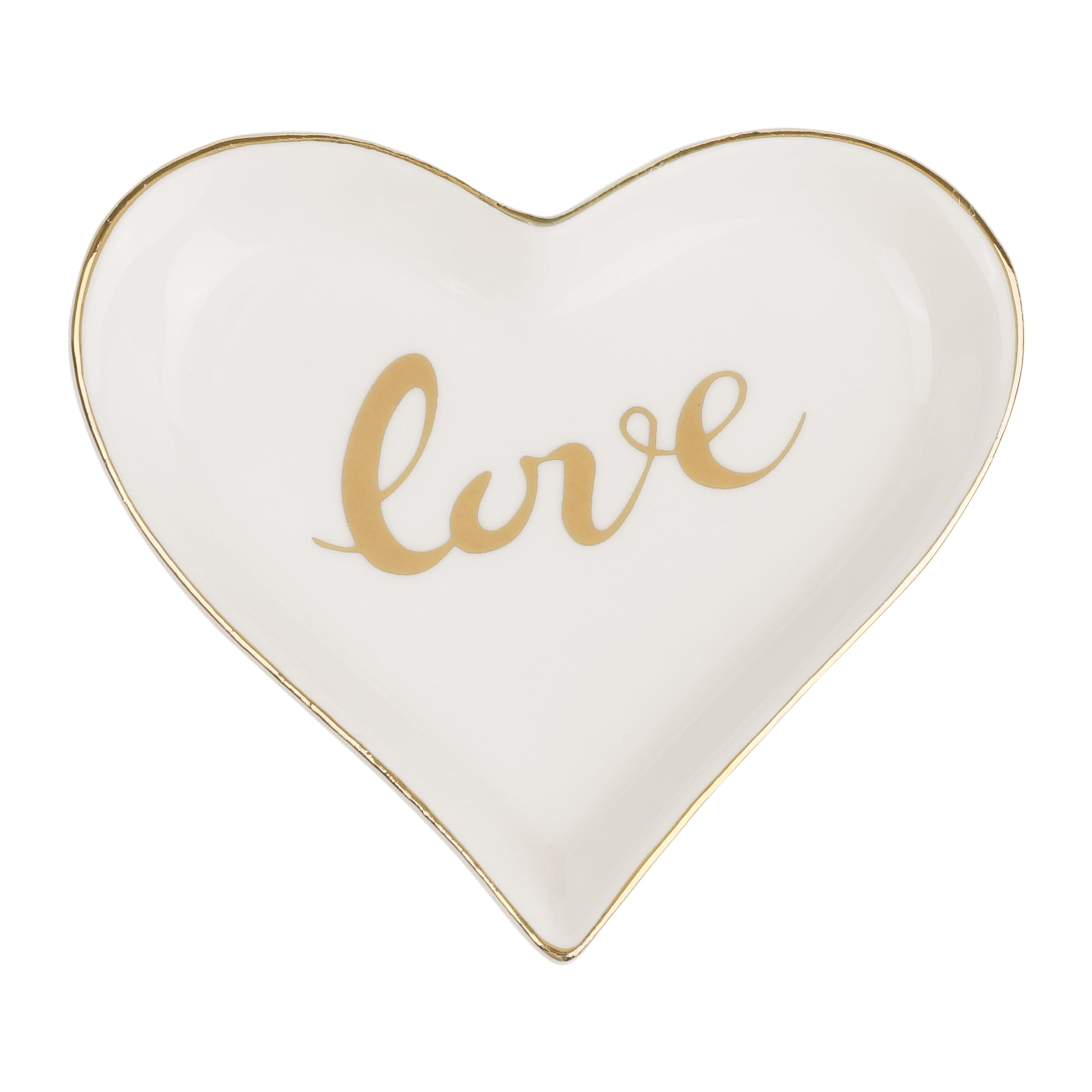 Unique Bargains Ceramic Jewelry Tray Trinket Ring Dish for Organizing Earrings Necklaces LOVE-10*9.2*1.3cm