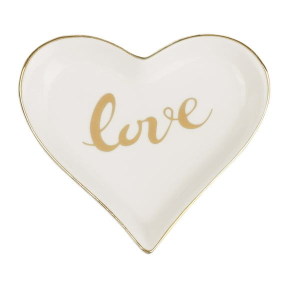 Unique Bargains Ceramic Jewelry Tray Trinket Ring Dish for Organizing Earrings Necklaces LOVE-10*9.2*1.3cm