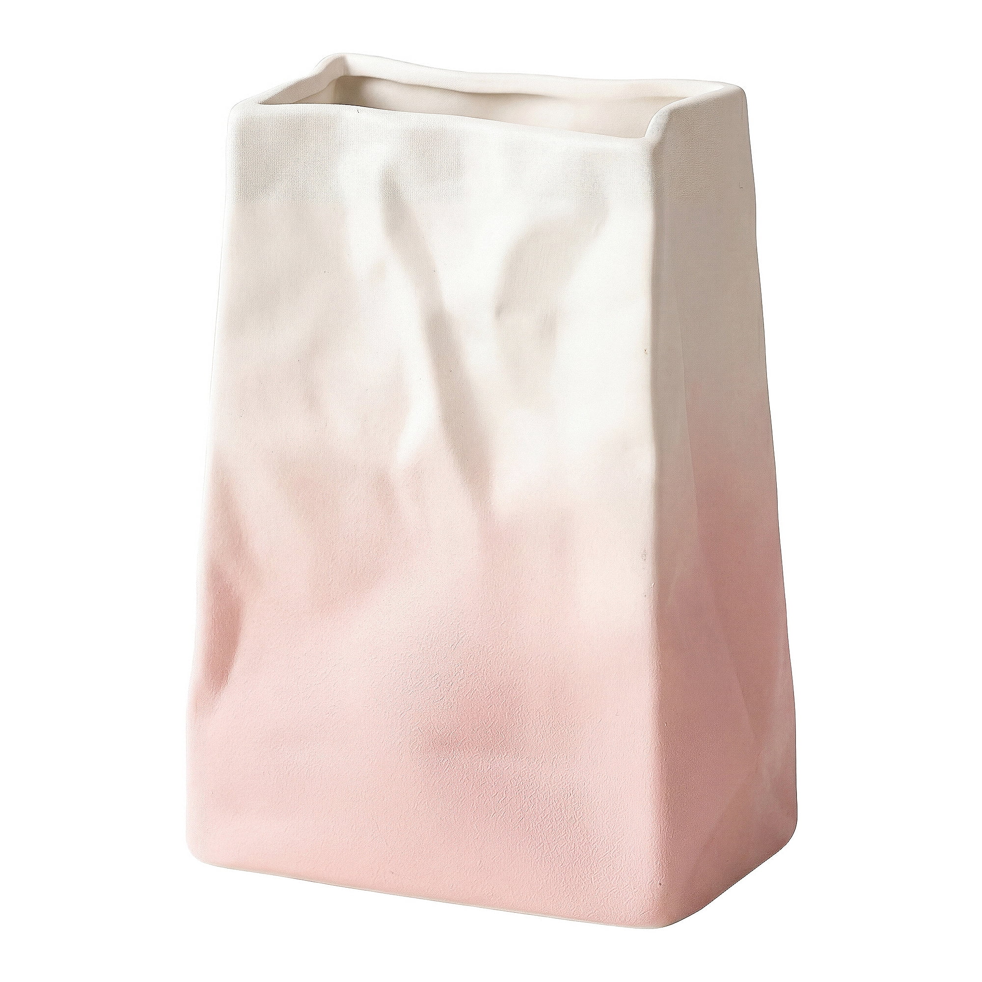 Unique Bargains Ceramic Matte Vase Retro Round Bottle Gradient Pink 5.0" x 2.8" x 6.7"