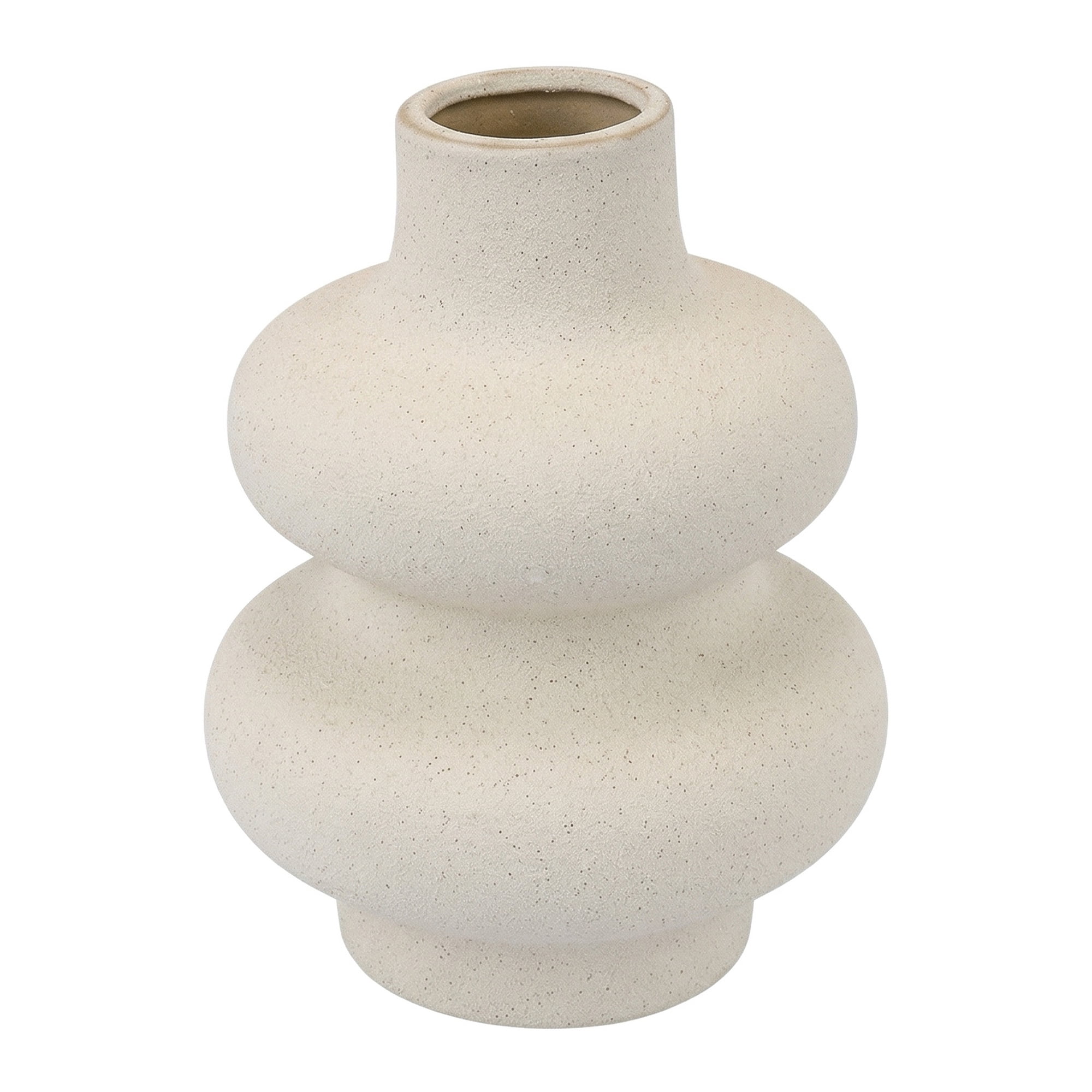 Unique Bargains Ceramic Modern Ripple Textured Decorative Vase White 4.7"L x 4.7"W x 6"H