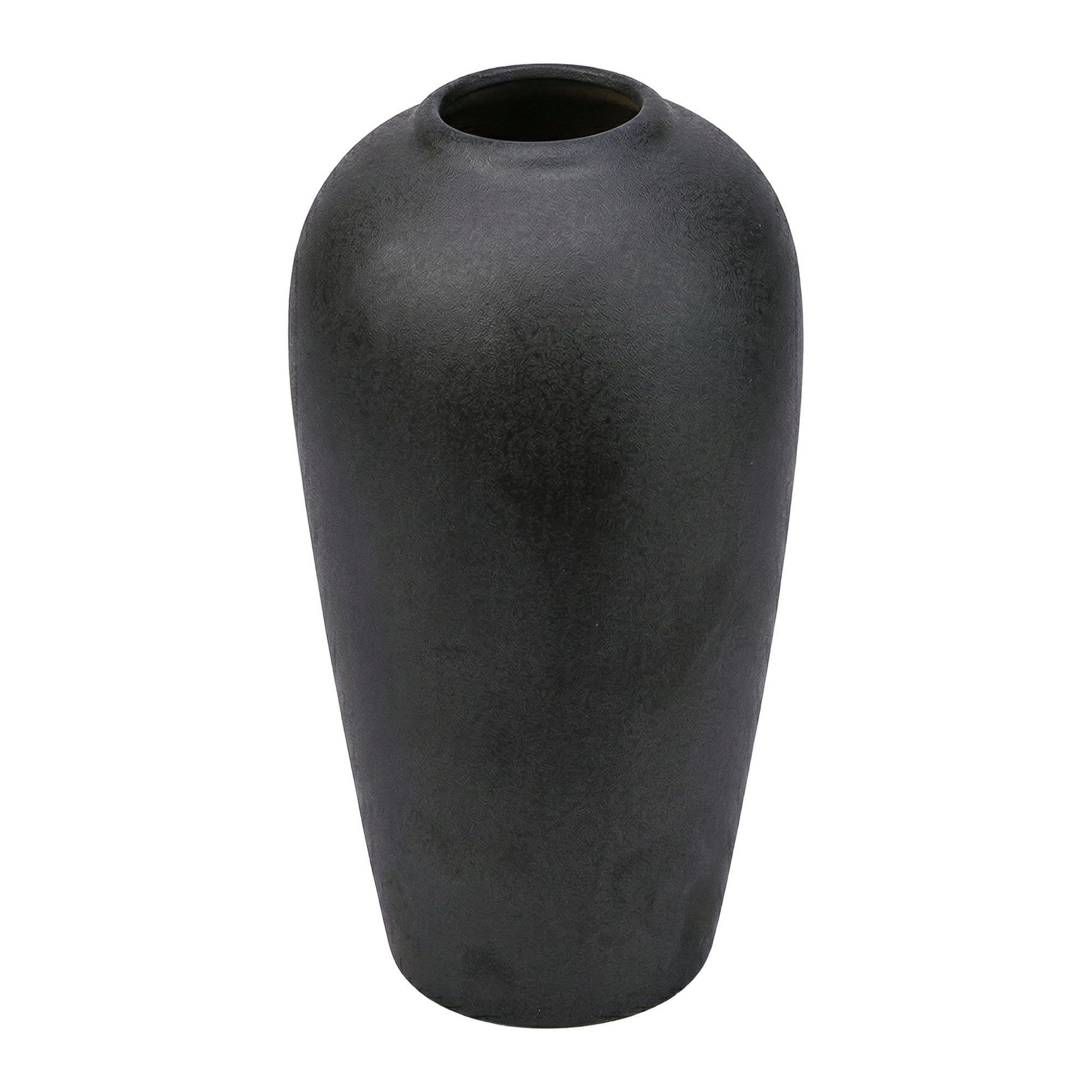 Unique Bargains Ceramic Ribbed Textured Flower Vase Black 3.1" x 3.1" x 6.1"