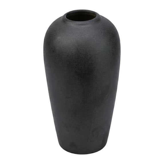 Unique Bargains Ceramic Ribbed Textured Flower Vase Black 3.1" x 3.1" x 6.1"
