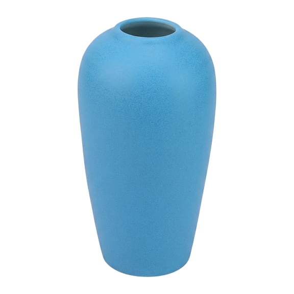 Unique Bargains Ceramic Ribbed Textured Flower Vase Blue 3.1" x 3.1" x 6.1"