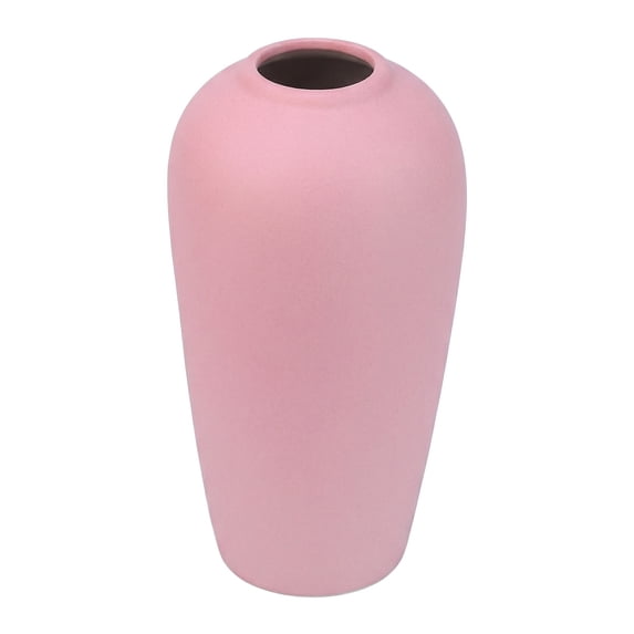 Unique Bargains Ceramic Ribbed Textured Flower Vase Pink 3.1" x 3.1" x 6.1"