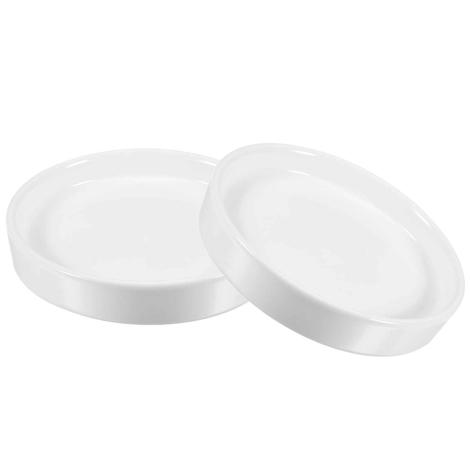 Unique Bargains Ceramic Round Plant Pot Saucer Drip Tray for Gardening 2pcs White 11.5cm