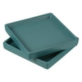 thumbnail image 1 of Unique Bargains Ceramic Square Planter Saucer Flower Pot Drip Tray Coaster 2 Pack Cyan, 1 of 6