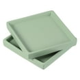 thumbnail image 1 of Unique Bargains Ceramic Square Planter Saucer Flower Pot Drip Tray Coaster 2 Pack Green, 1 of 6