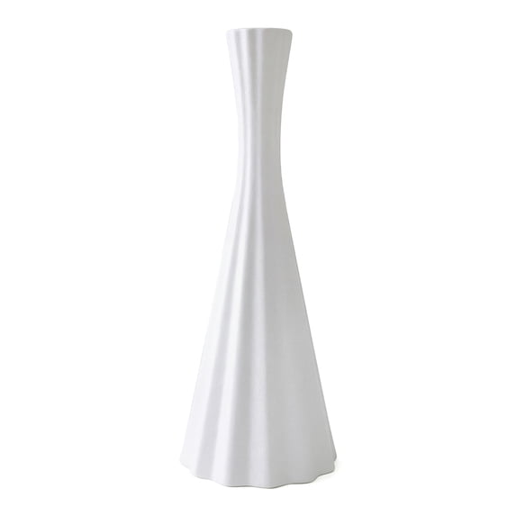 Unique Bargains Ceramic Vase for Home Decor Tall Matte Flower Vase Ribbed Textured White