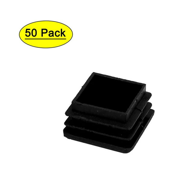 Unique Bargains Chair Leg Plastic Blanking End Cap Square Tube Insert Plug Black 20mmx20mm 50Pcs