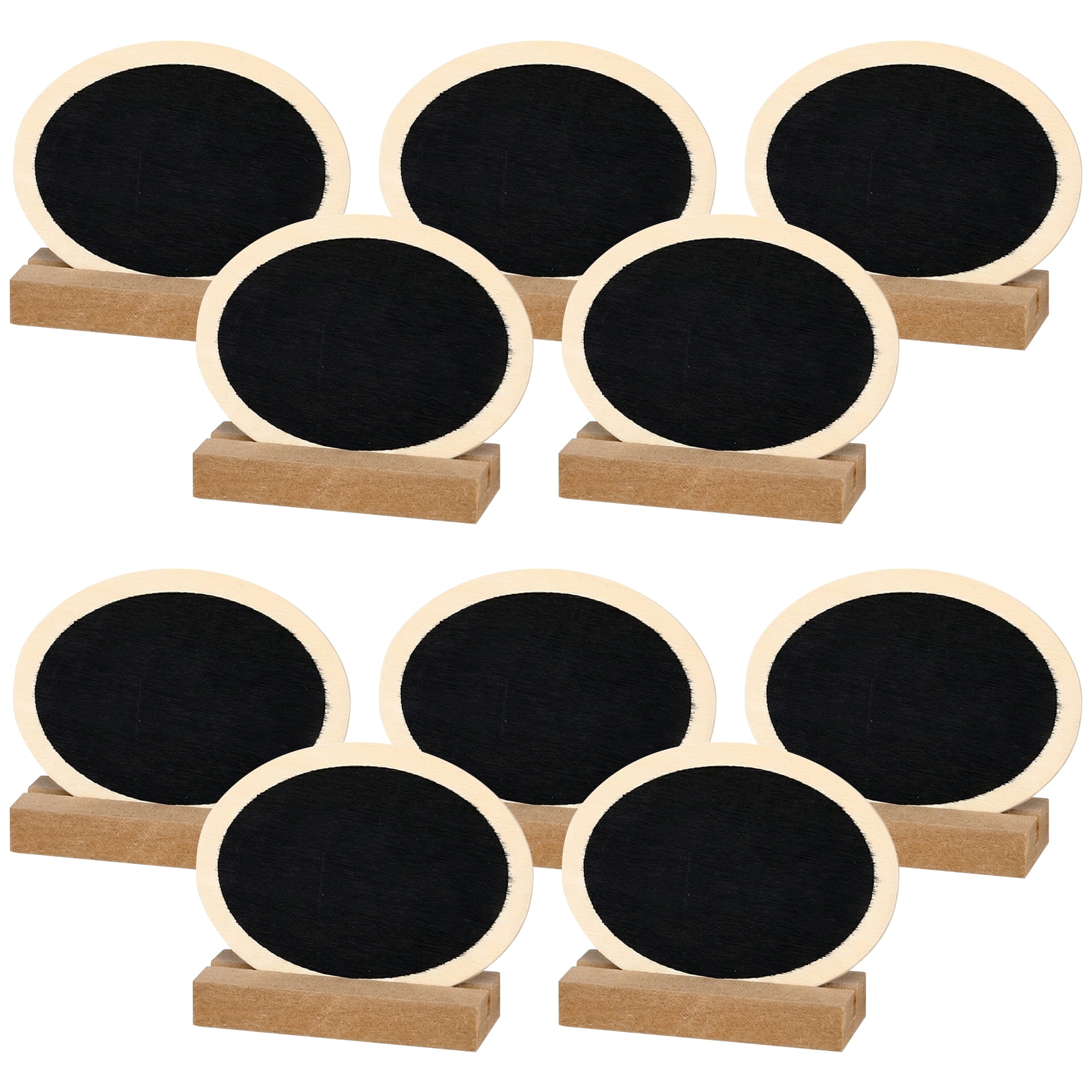 Unique Bargains 20Pcs Mini Chalkboard Signs with Support Base 10Pcs  Ellipse 3.2" x 1.0" x 2.5"