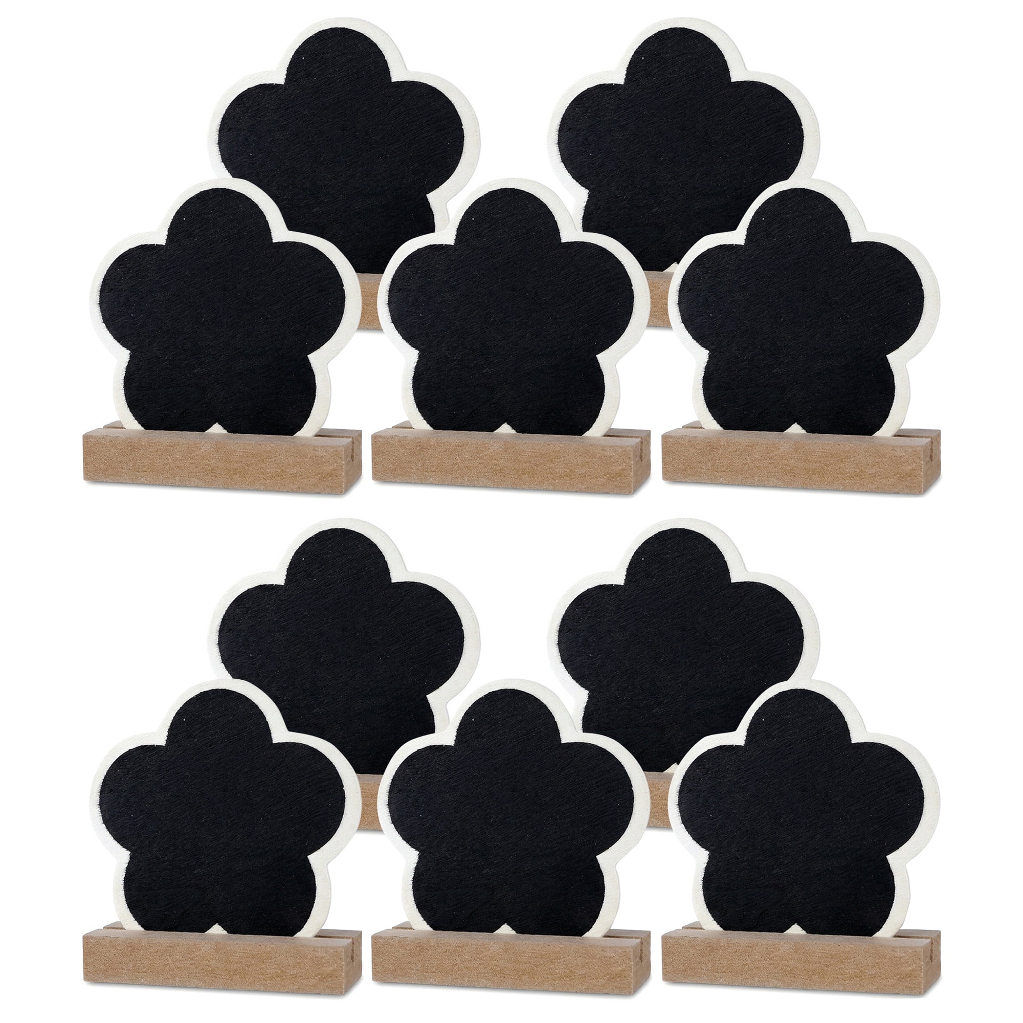 Unique Bargains 20Pcs Mini Chalkboard Signs with Support Base 10Pcs Flower Shape 3" x 1.0" x 2.9"