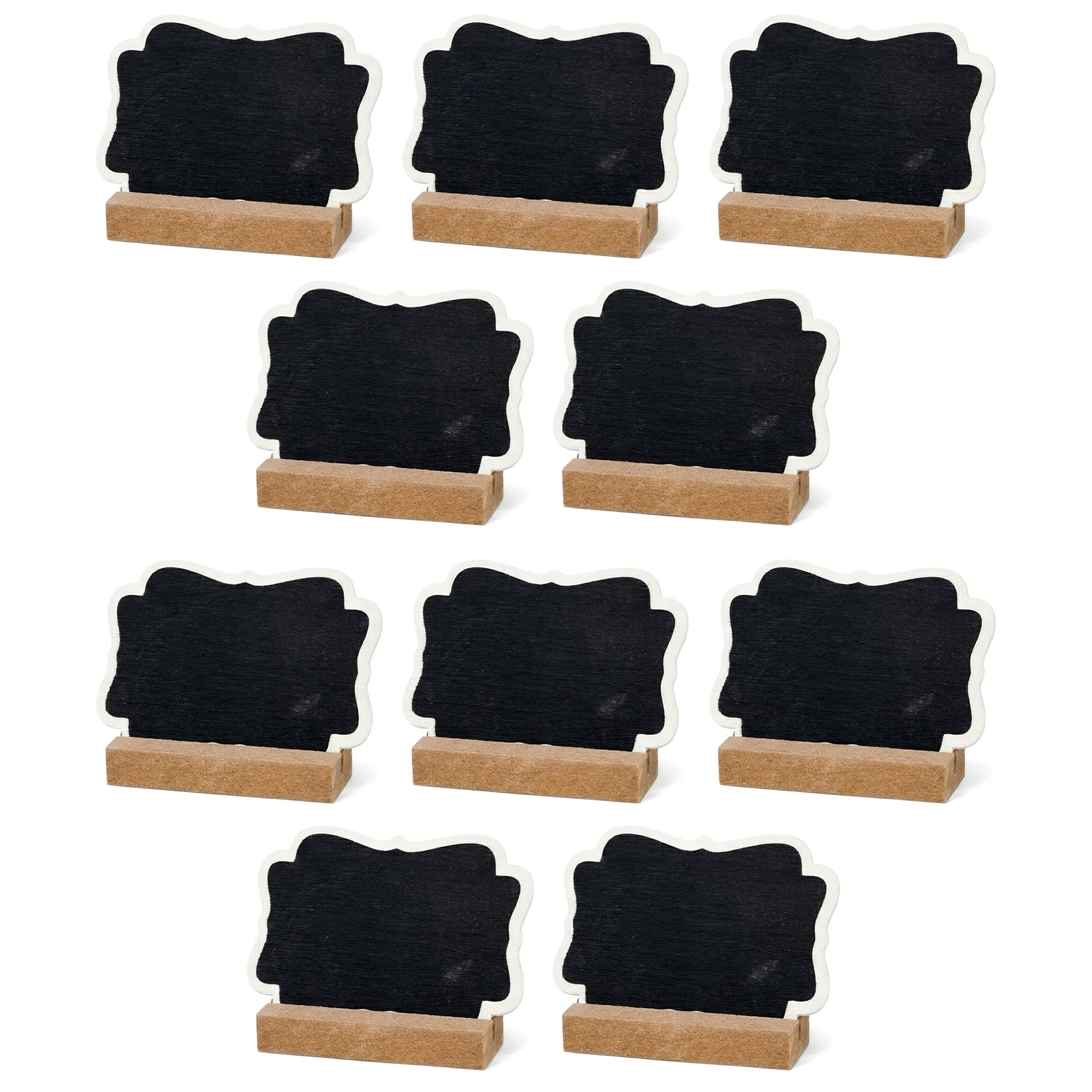 Unique Bargains 20Pcs Mini Chalkboard Signs with Support Base 10Pcs Geometric 3.3" x 1.0" x 2.4"