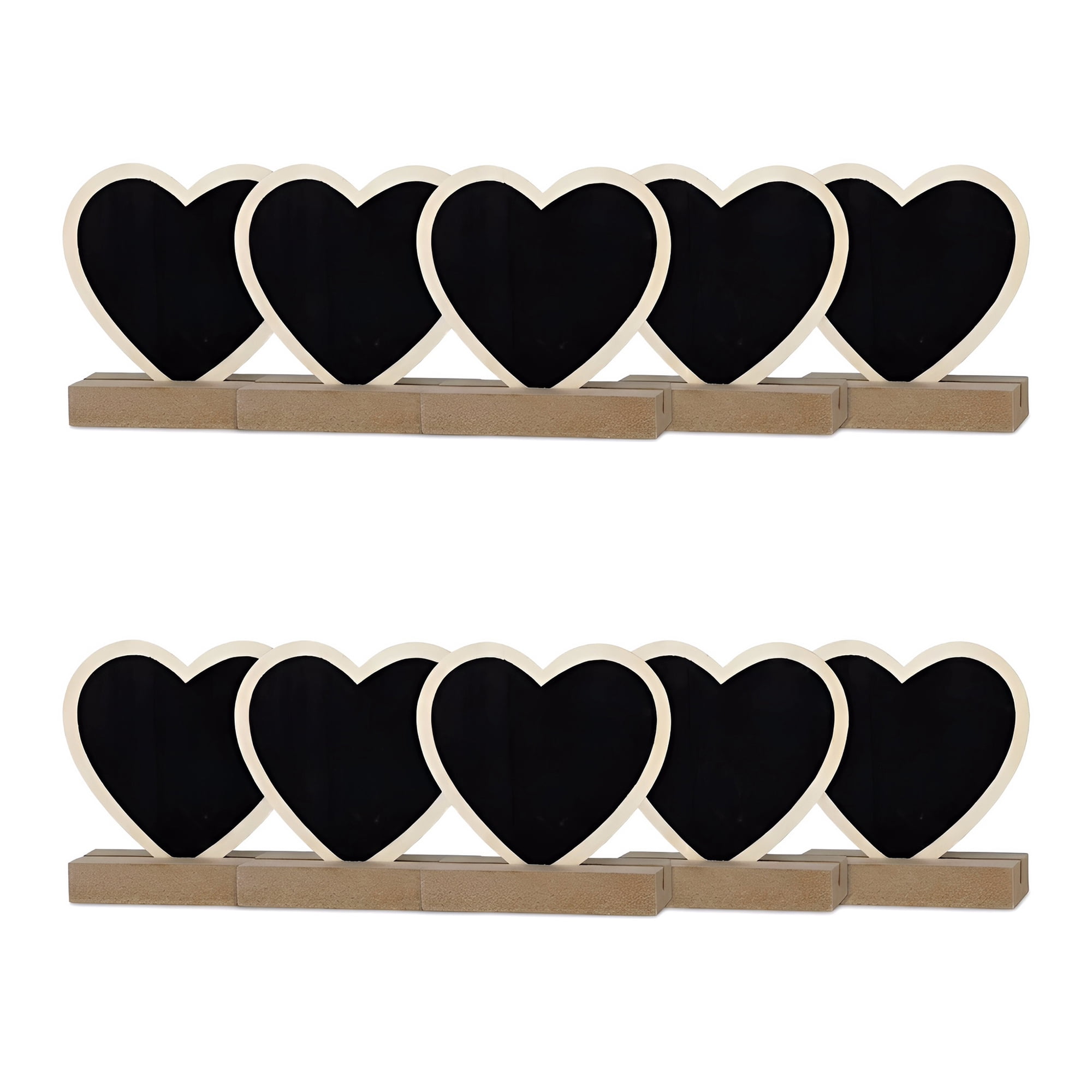 Unique Bargains 20Pcs Mini Chalkboard Signs with Support Base 10Pcs Heart Shape 3" x 1.0" x 2.8"