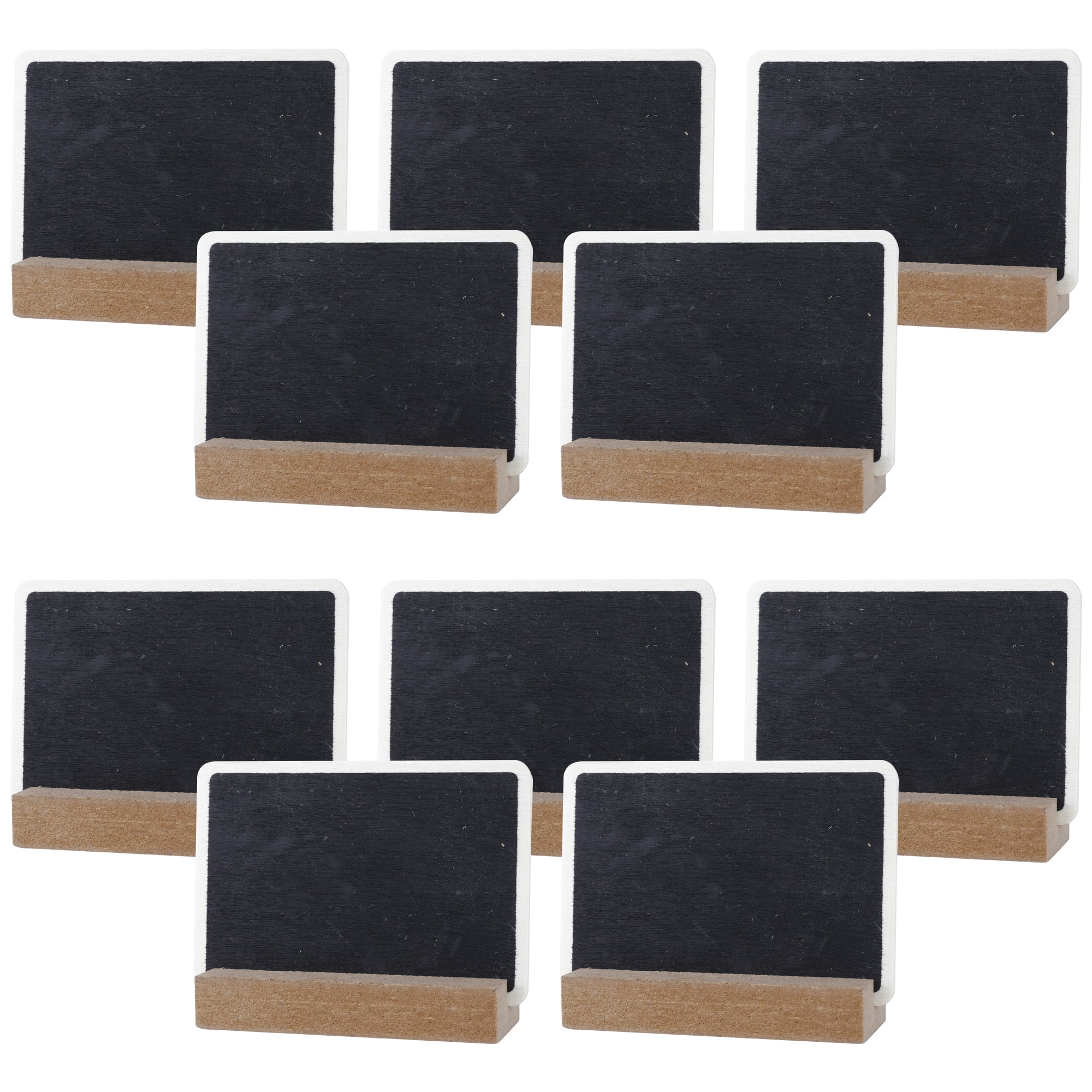 Unique Bargains 20Pcs Mini Chalkboard Signs with Support Base 10Pcs Square 3.1" x 1.0" x 2.3"