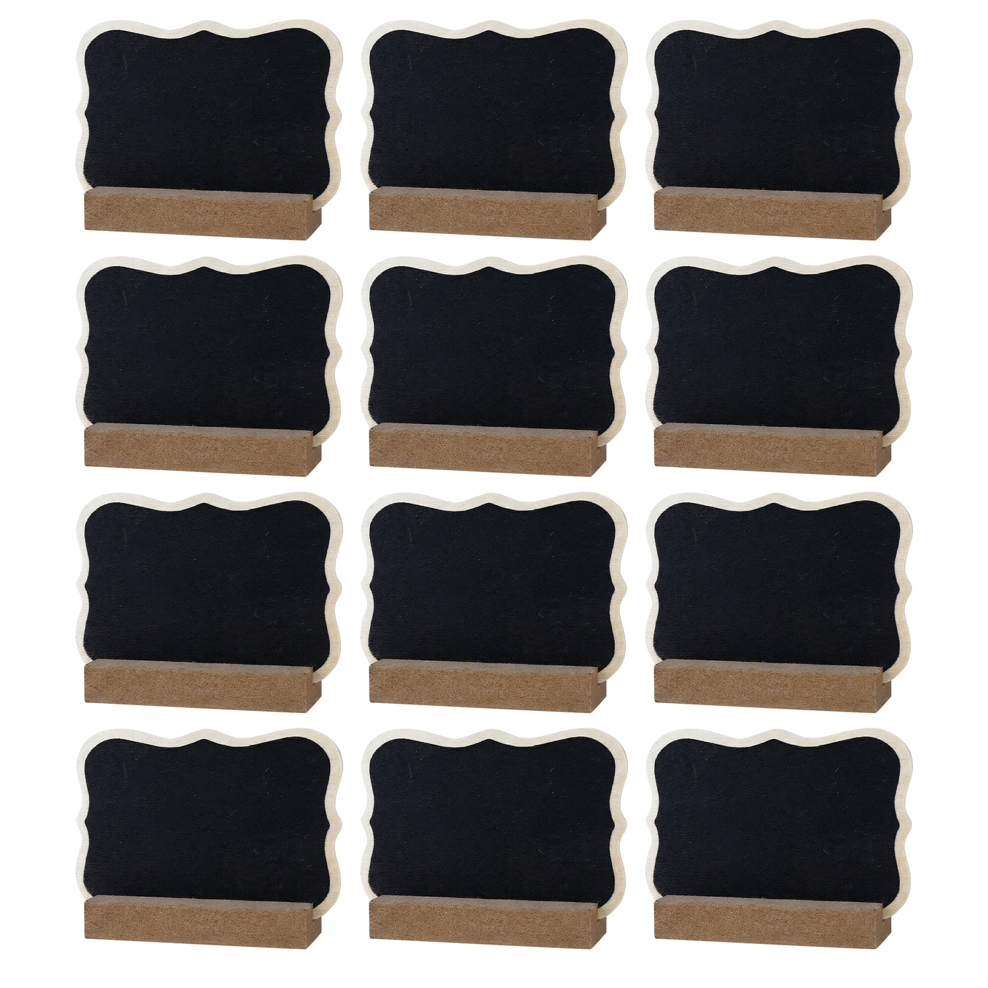 Unique Bargains 20Pcs Mini Chalkboard Signs with Support Base 12Pcs Cloud Edge 3.3" x 1.0" x 2.4"