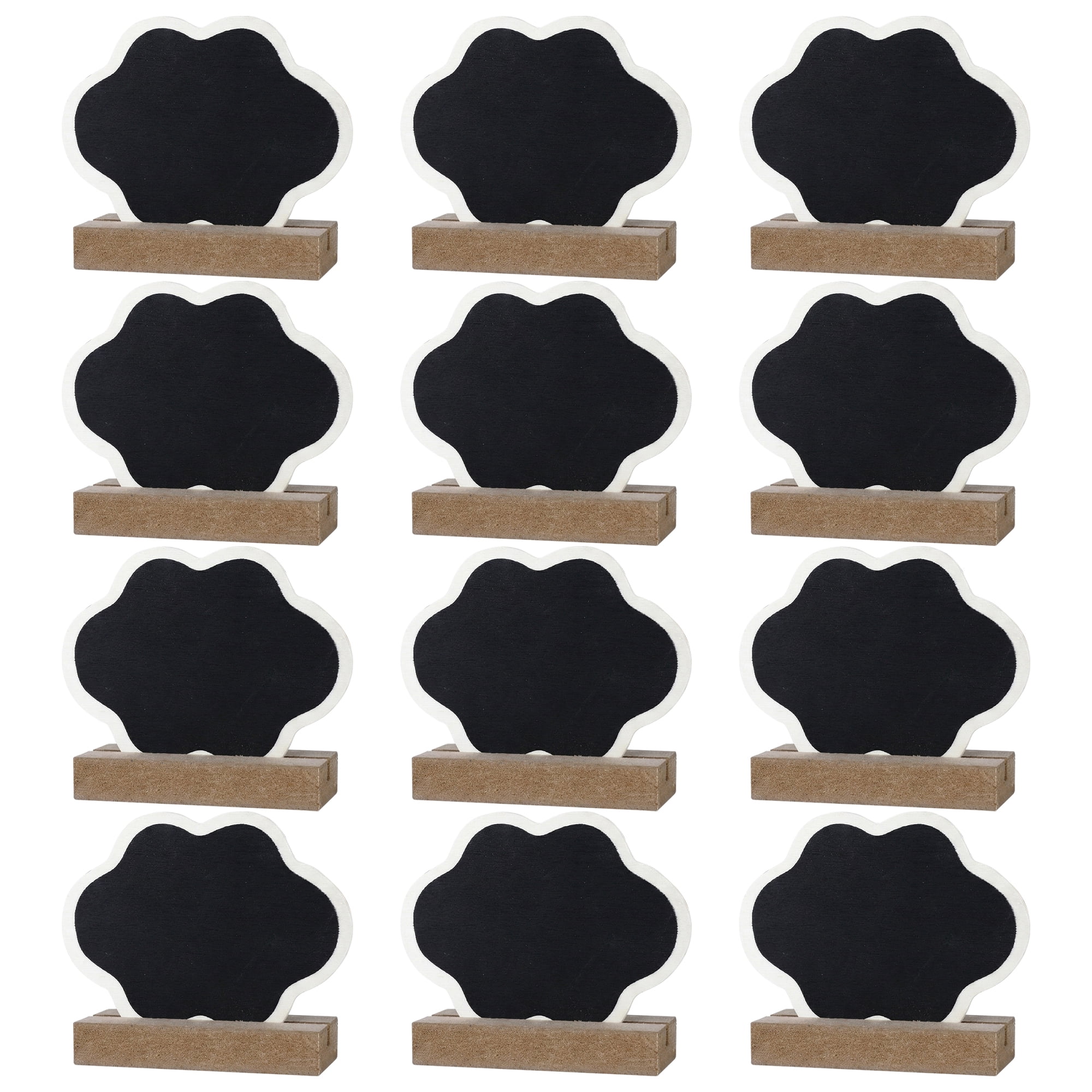 Unique Bargains 20Pcs Mini Chalkboard Signs with Support Base 12Pcs Cloud Shape 3.2" x 1.0" x 2.5"