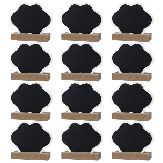 Unique Bargains 20Pcs Mini Chalkboard Signs with Support Base 12Pcs Cloud Shape 3.2" x 1.0" x 2.5"