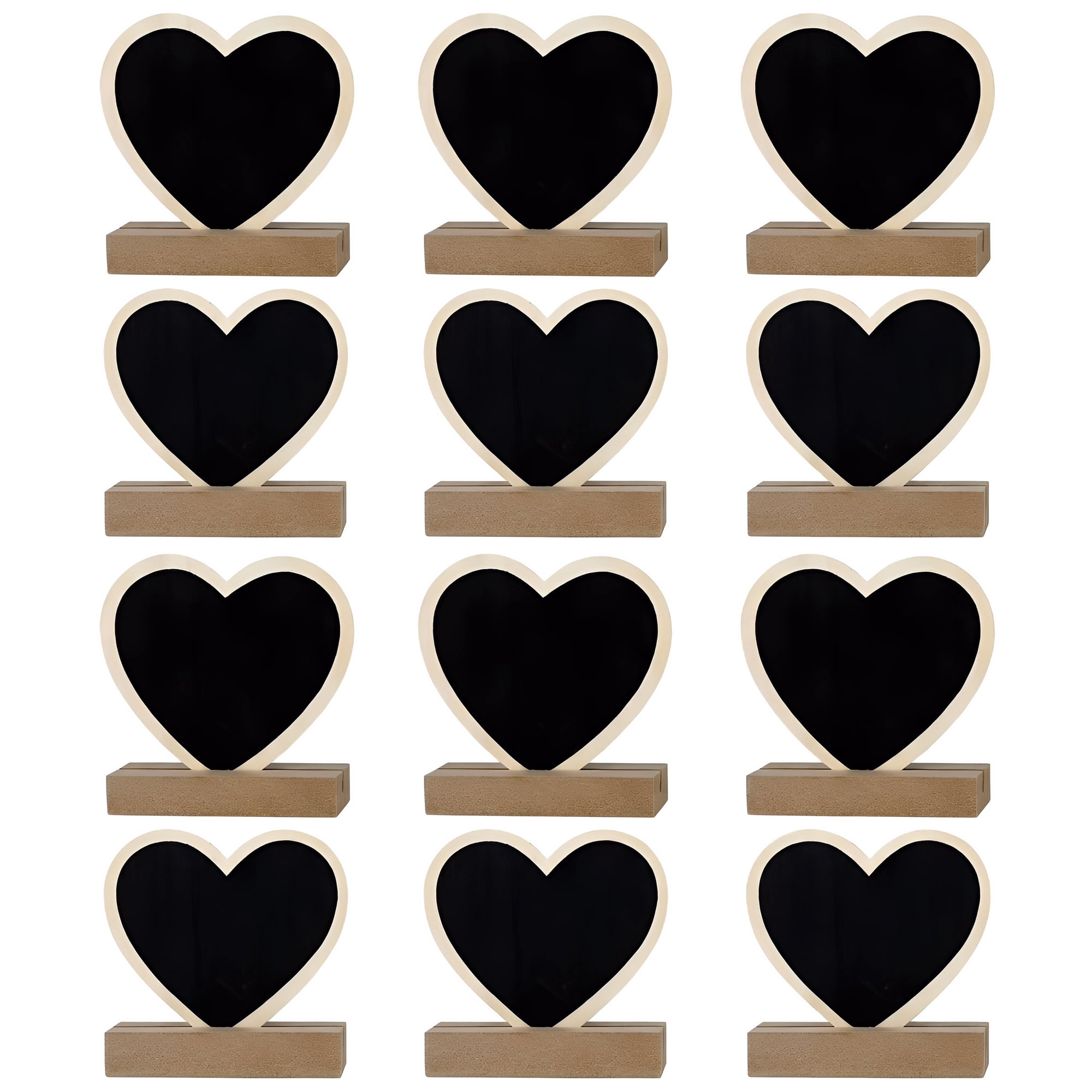 Unique Bargains 20Pcs Mini Chalkboard Signs with Support Base 12Pcs Heart Shape 3" x 1.0" x 2.8"