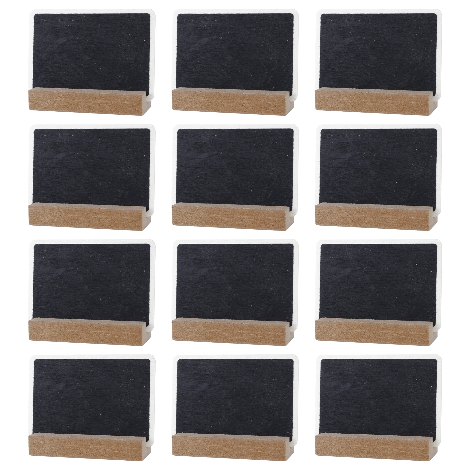 Unique Bargains 20Pcs Mini Chalkboard Signs with Support Base 12Pcs Square 3.1" x 1.0" x 2.3"