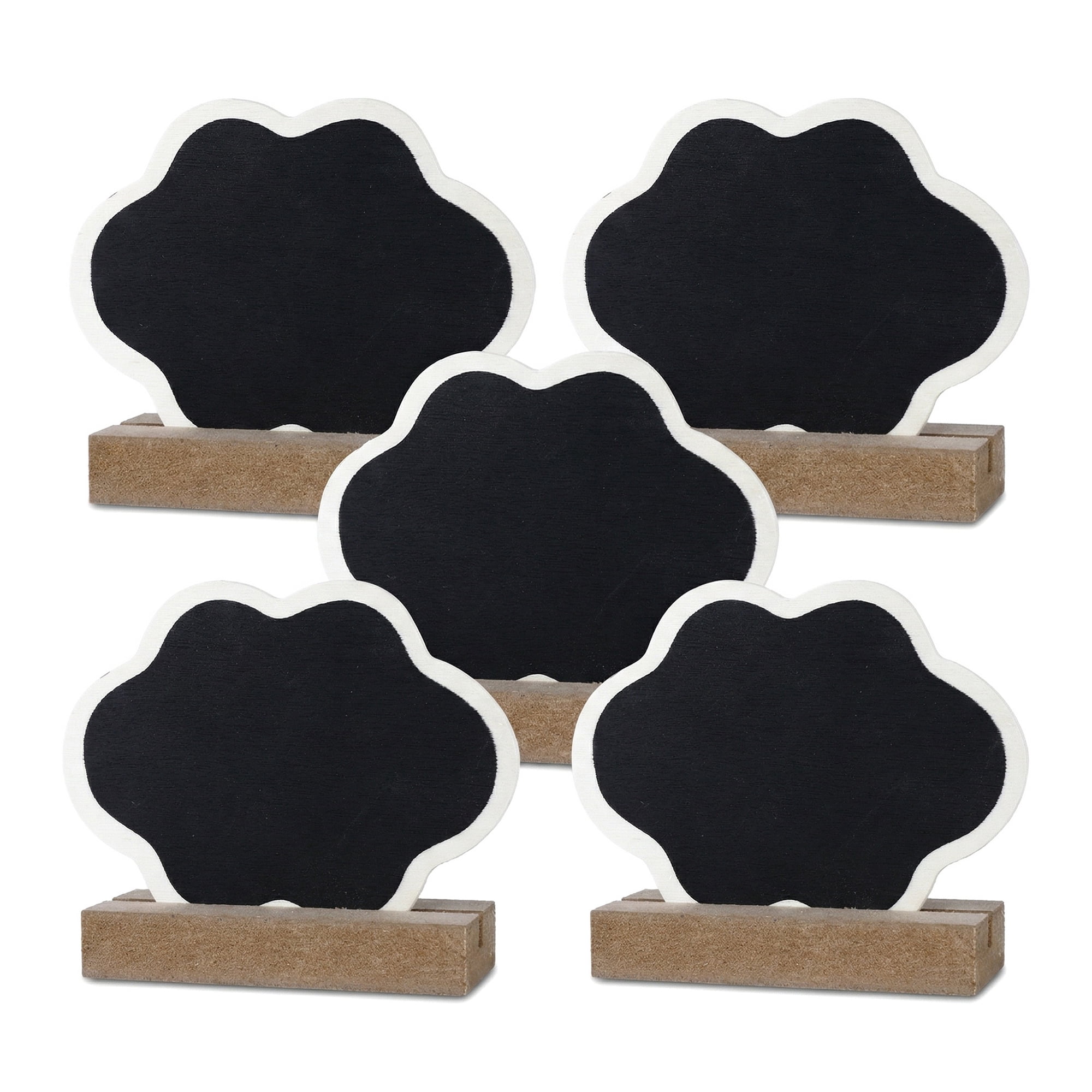 Unique Bargains 20Pcs Mini Chalkboard Signs with Support Base 5Pcs Cloud Shape 3.2" x 1.0" x 2.5"