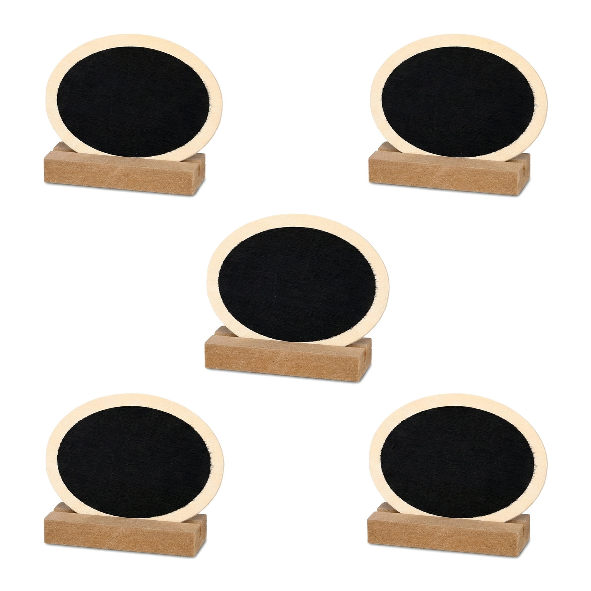 Unique Bargains 20Pcs Mini Chalkboard Signs with Support Base 5Pcs Ellipse 3.2" x 1.0" x 2.5"