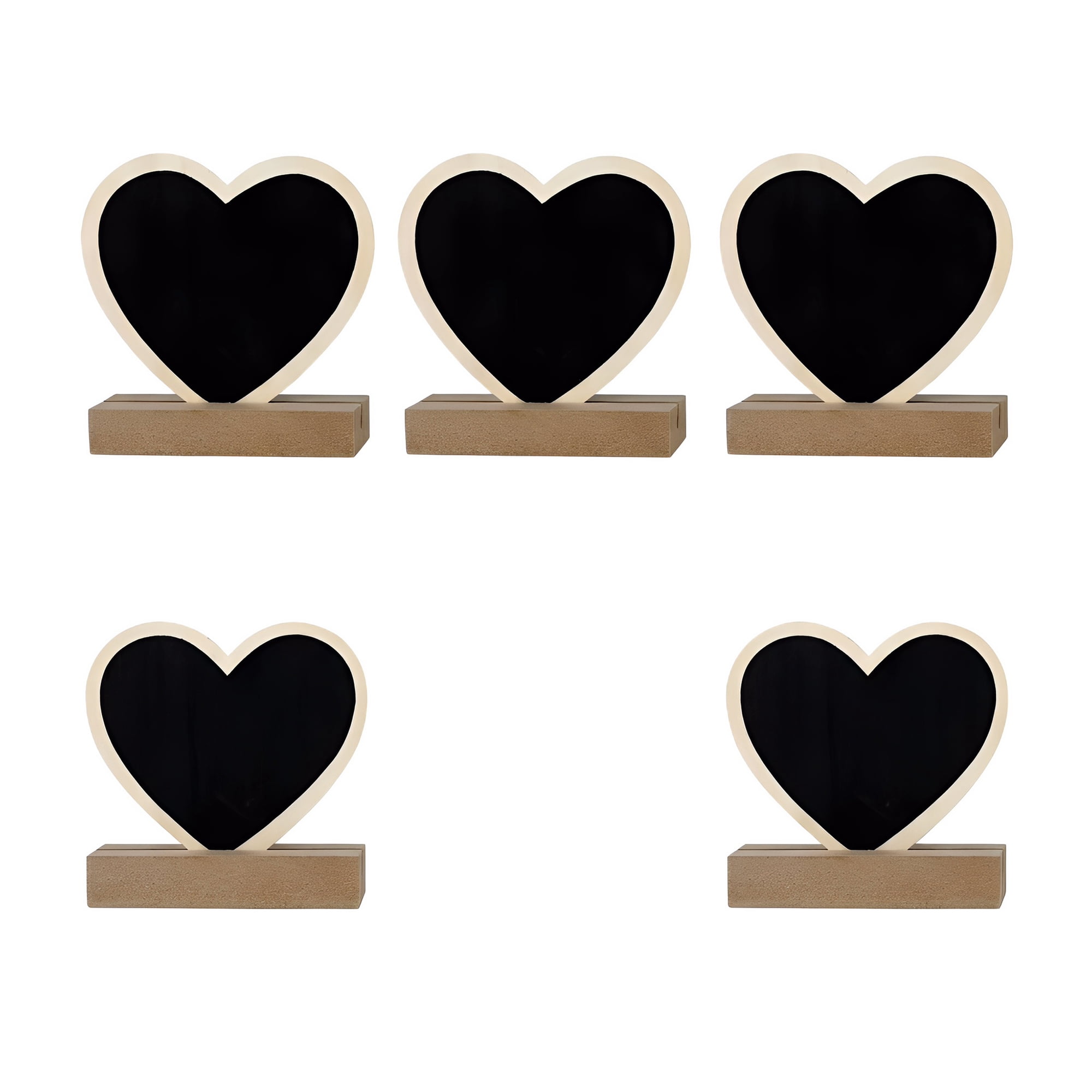 Unique Bargains 20Pcs Mini Chalkboard Signs with Support Base 5Pcs Heart Shape 3" x 1.0" x 2.8"