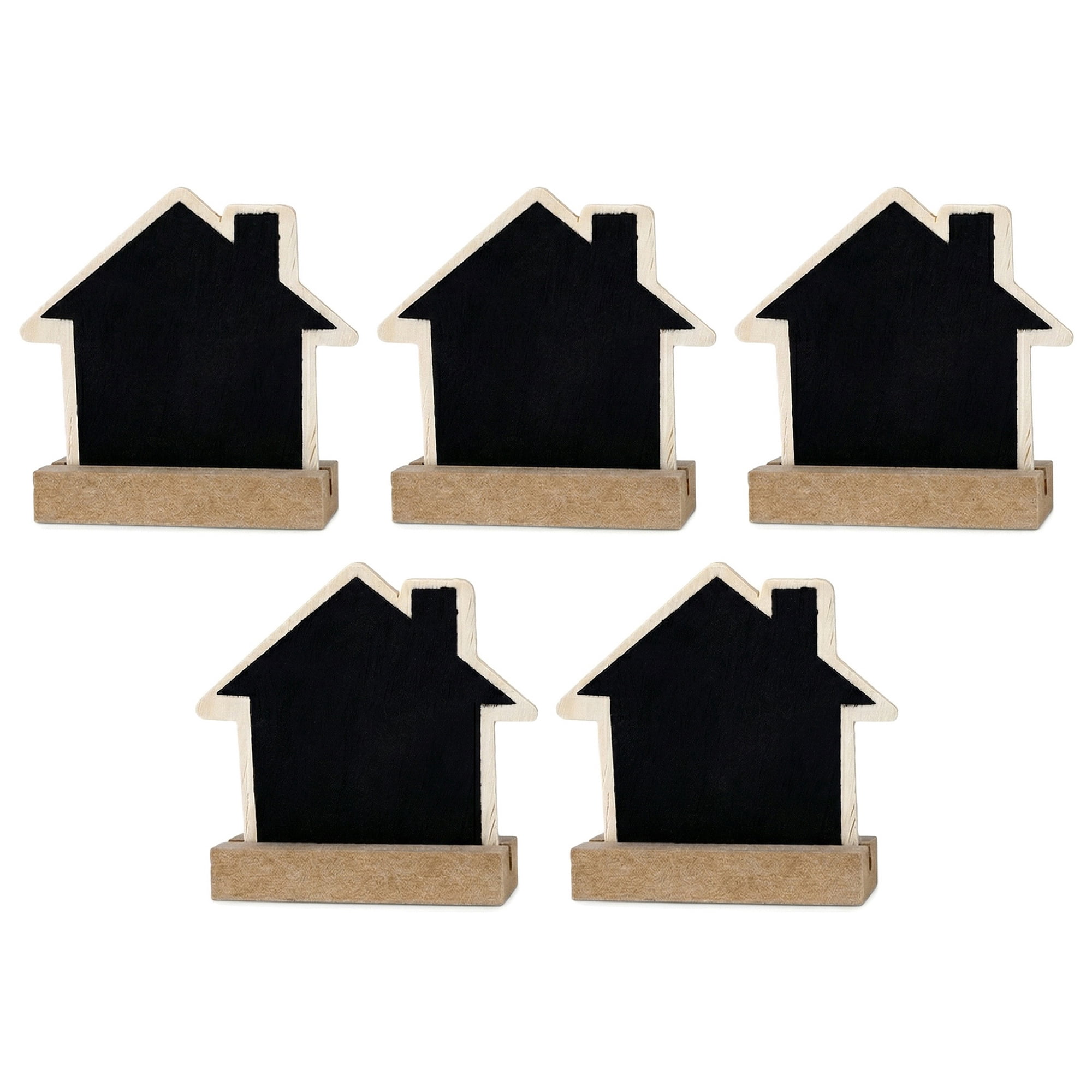 Unique Bargains 20Pcs Mini Chalkboard Signs with Support Base 5Pcs House Shape 3.1" x 1.0" x 2.9"