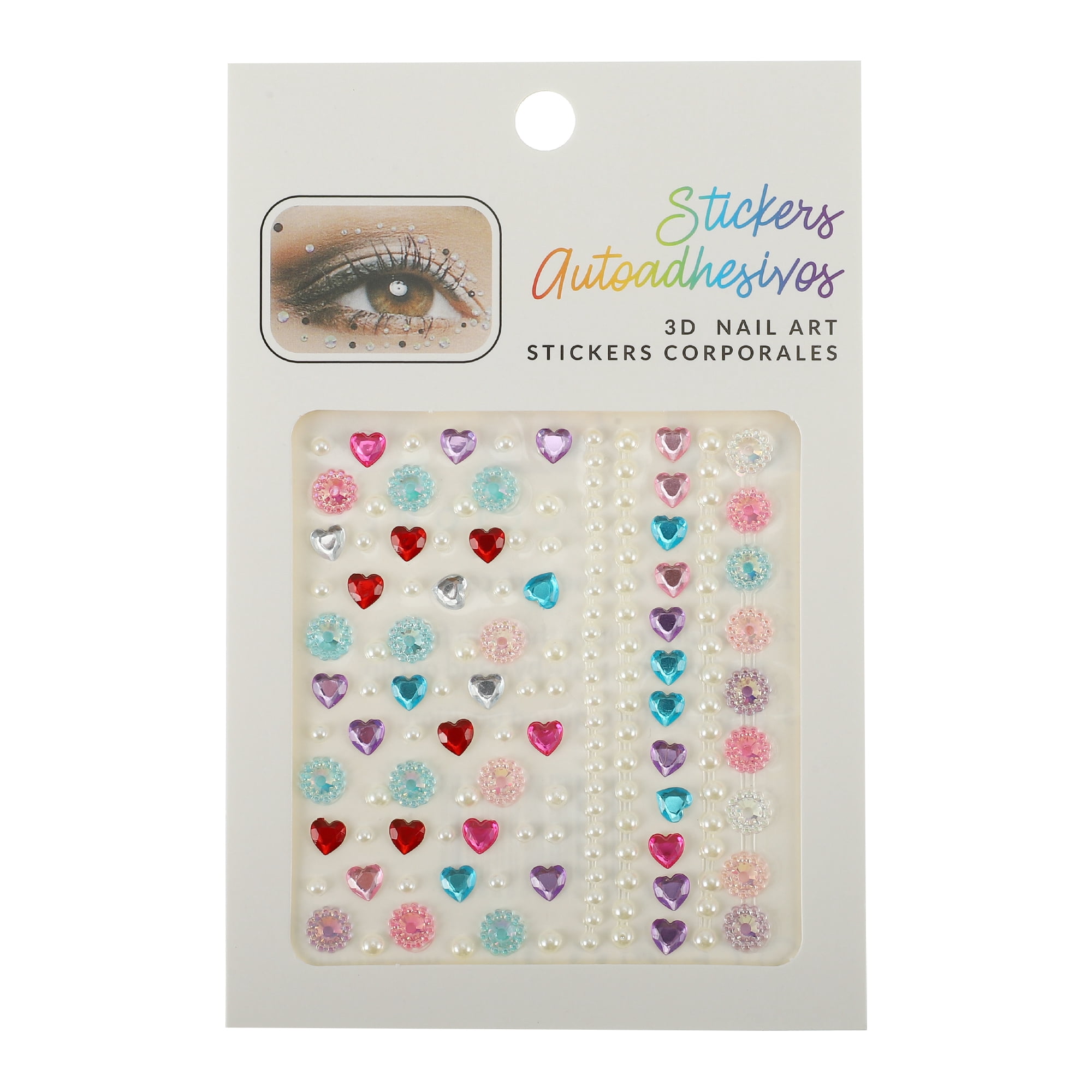 Unique Bargains Charming Face Rhinestone Stickers Assorted Color