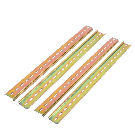 Unique Bargains Chasis Case Metal DIN Mounting Straight Edge Guide Rail 400mm Length 4Pcs