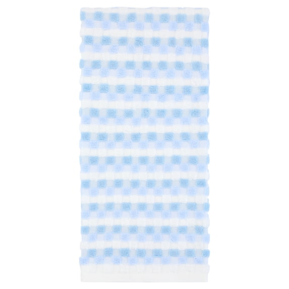 Unique Bargains Checkered Cotton Soft Absorbent Hand Towel Blue 1pc 29" x 13"