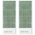 thumbnail image 1 of Unique Bargains Checkered Decorative Hand Towels Soft Cotton Hand Towels Green 2-Pieces, 1 of 4