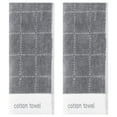 thumbnail image 1 of Unique Bargains Checkered Decorative Hand Towels Soft Cotton Hand Towels Grey 2-Pieces, 1 of 4