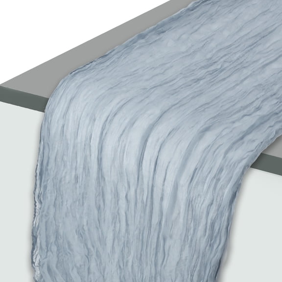 Unique Bargains Cheesecloth Table Runner Rustic Table Runner for Party Table Decoration 157.48"L x 35.43"W Blue