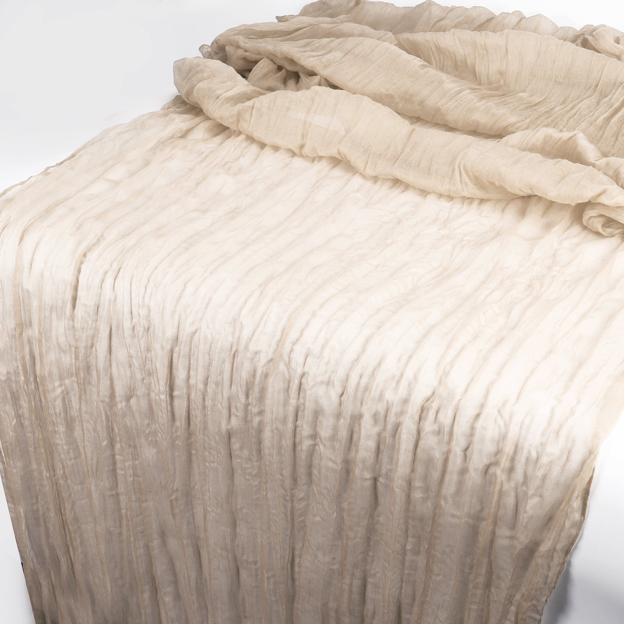 Unique Bargains Cheesecloth Table Runner for Wedding Decoration 118.11"x 35.43" Beige