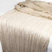 Unique Bargains Cheesecloth Table Runner for Wedding Decoration 118.11"x 35.43" Beige