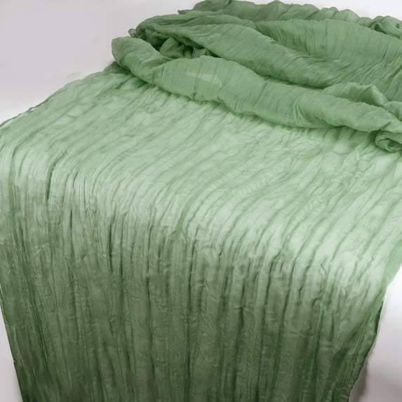 Unique Bargains Cheesecloth Table Runner for Wedding Decoration 118.11"x35.43" Green